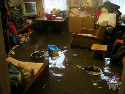 Сильные ливни в Глуске за ночь подтопили 26 подворий