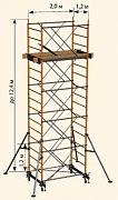 Вышка тура строительная ВЕКТОР 0,8-2 м, высота до 21 м