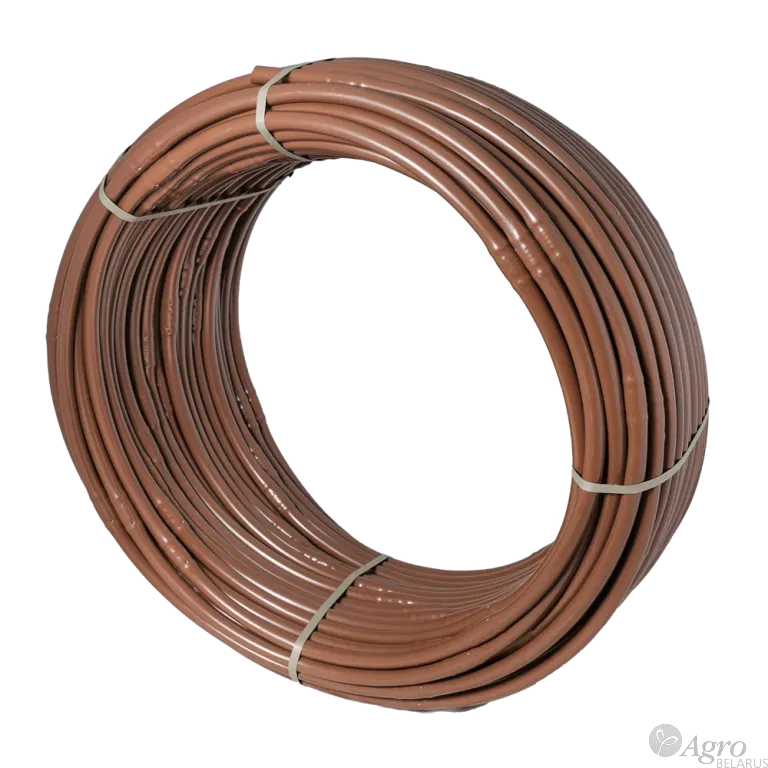 Трубка капельная 16мм с капельницами бухта 100мп коричневая