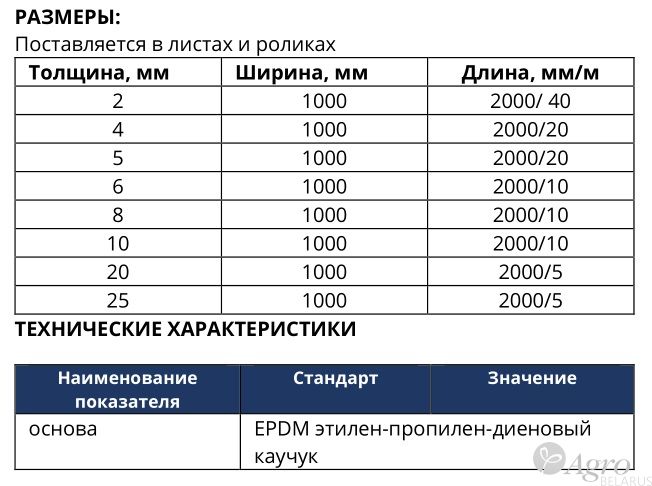 Лист самоклеящийся POR 304/CM на основе EPDM с закрытыми порами