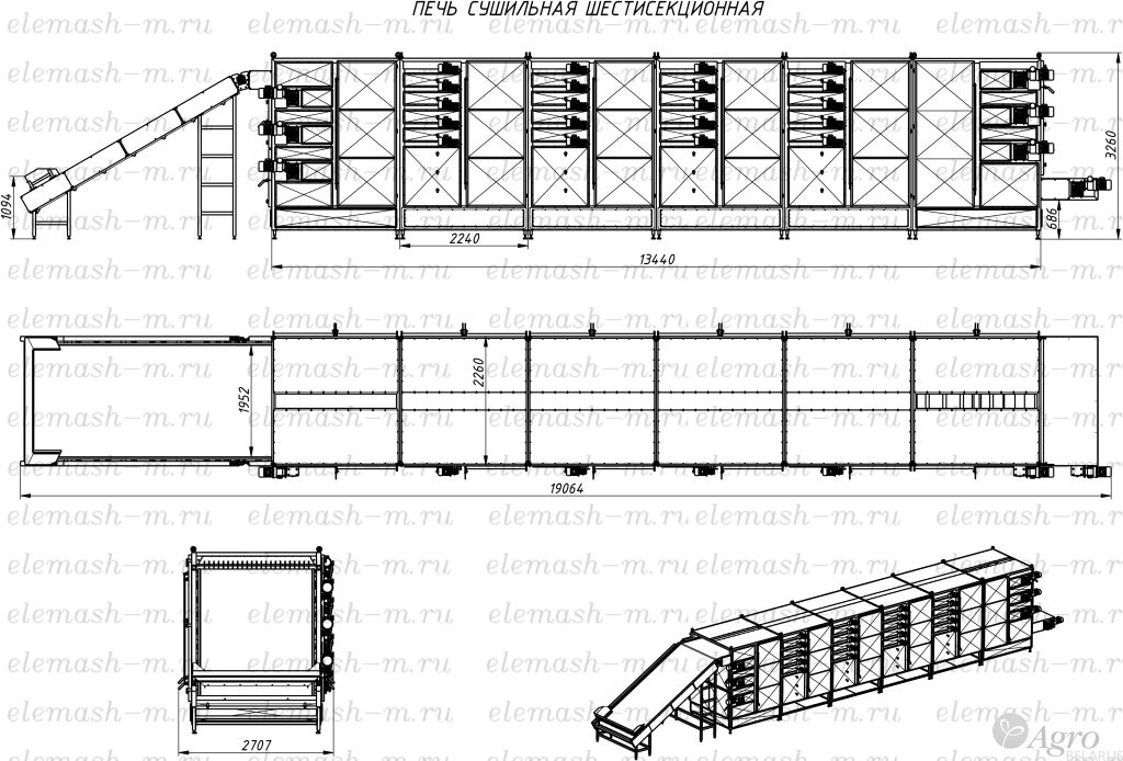 Сушилка ленточная модульная СЛМ-6