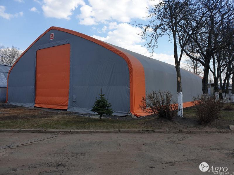 Ангар тентовый с двускатной крышей 6.1x12.2x3.7 м