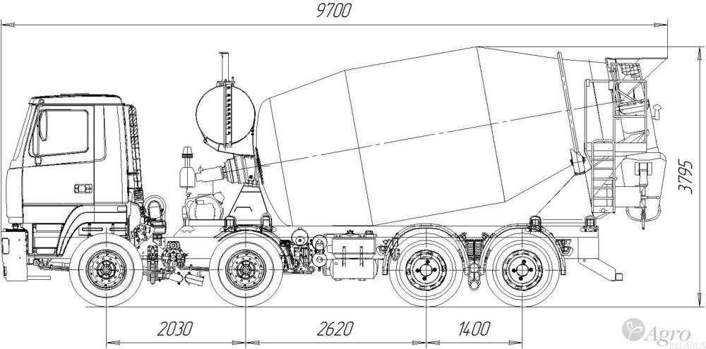 Автобетоносмеситель АБС-10ДА на шасси МАЗ-6516С9, ЕВРО-5