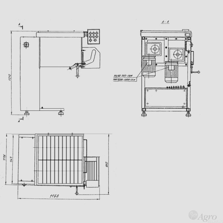 Фаршемешалка лопаточная 150л