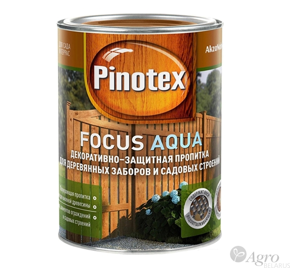 Пропитка декоративная водоотталкивающая для дерева PINOTEX Focus Aqua