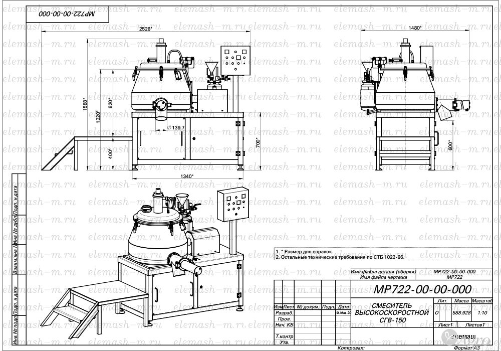 Смеситель высокоскоростной СГВ-150