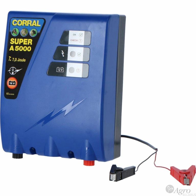 Электризатор Corral Super A 5000 для электропастуха 12 Вольт, энергия на выходе 5 Дж