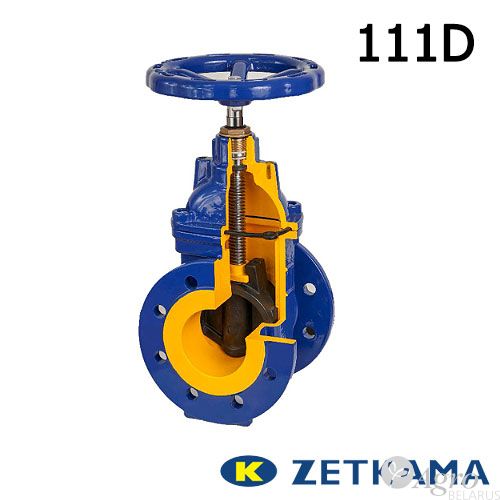 Задвижка чугунная 111D Zetkama с обрезиненным клином