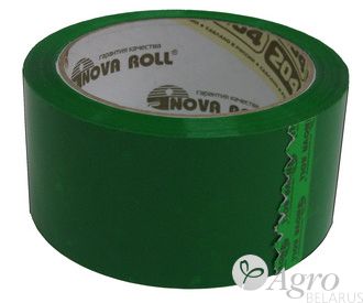 Скотч (клейкая лента) зеленого цвета Нова Ролл 204, 48 мм х 66 м