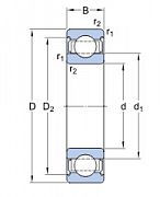 Шарикоподшипник высокотемпературный однорядный радиальный 6003-2Z/VA208