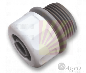 Ф25 Соединитель WHITE Line 1/2", 5/8" с внешней резьбой 3/4"