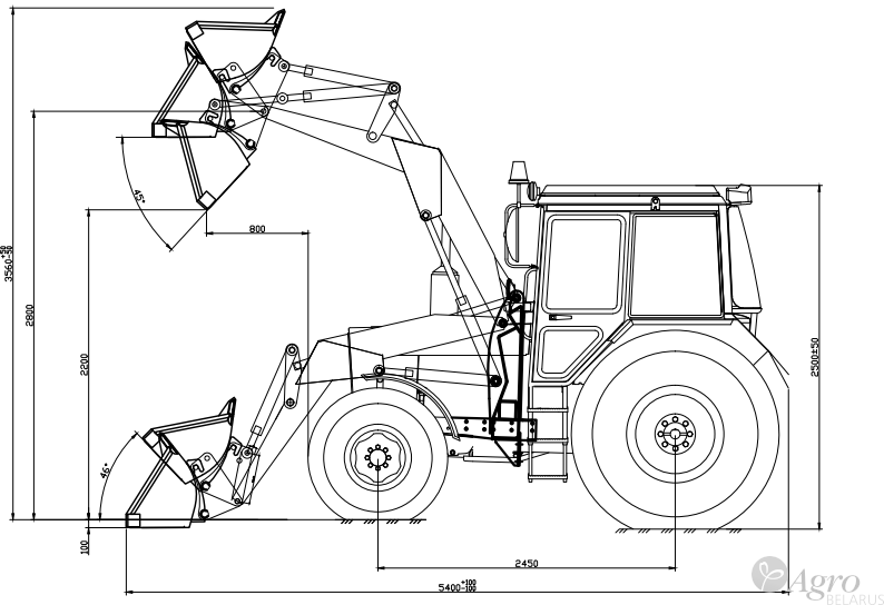 Бульдозер-погрузчик БЛ-750 (на тракторе "Беларус" класс 1,4)