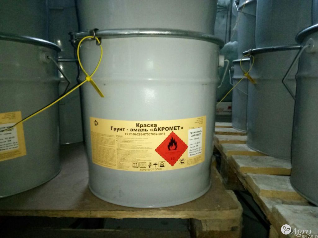 Грунт-эмаль по металлу «АКРОМЕТ» 25 кг, зеленый RAL 6029