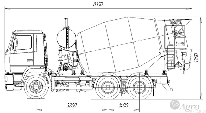 Автобетоносмеситель АБС-8ДА ЕВРО-4 6501