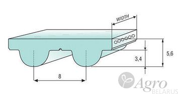 Ремень MTD 8M зубчатый открытый круглозубый полиуретановый до 100 м.п.