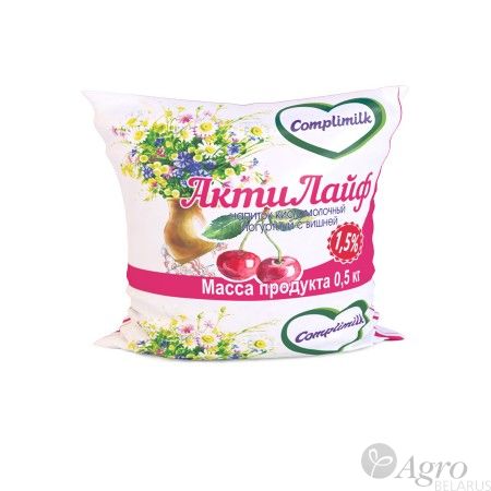 Напиток кисломолочный йогуртный Актилайф с вишней 1,5% 0,5 л Complimilk