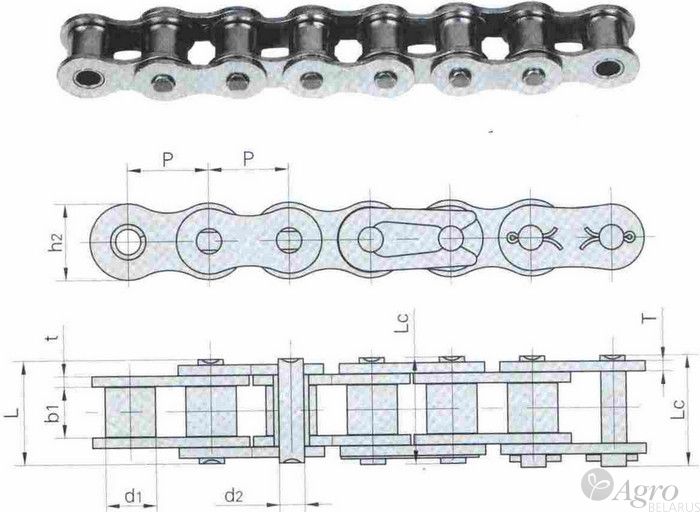 Цепь приводная роликовая из нержавеющей стали 35SS