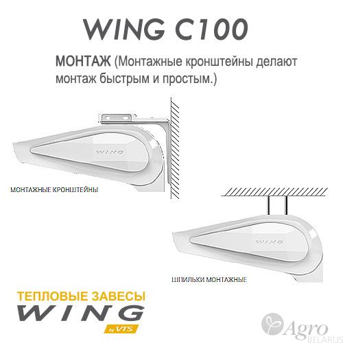 Завеса воздушно-тепловая без источника тепла WING C100 AC / ЕС