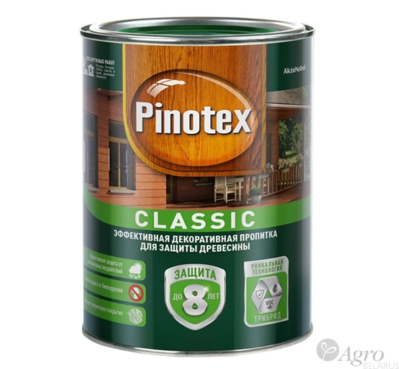 Пропитка деревозащитная для наружных работ PINOTEX Classic, CLR база под колеровку