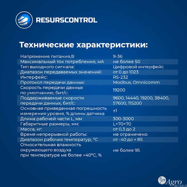 Датчик уровня топлива TITAN RS232 (цифровой, с монтажным комплектом)